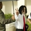 Michael Jackson arrives at the Santa Barbara County courthouse.