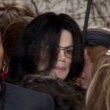 Michael Jackson arrives at the Santa Barbara County courthouse.