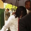Michael Jackson arrives at the Santa Barbara County courthouse.