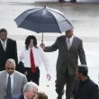Michael Jackson arrives at the Santa Barbara County courthouse.