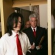Michael Jackson arrives at the Santa Barbara County courthouse.