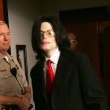 Michael Jackson arrives at the Santa Barbara County courthouse.