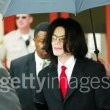 Michael Jackson arrives at the Santa Barbara County courthouse.