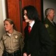 Michael Jackson arrives at the Santa Barbara County courthouse.