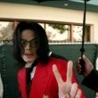 Michael Jackson arrives at the Santa Barbara County courthouse.