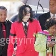 Michael Jackson arrives at the Santa Barbara County courthouse.