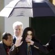 Michael Jackson arrives at the Santa Barbara County courthouse.