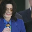 Michael Jackson arrives at the Santa Barbara County courthouse.