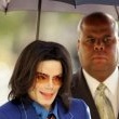 Michael Jackson arrives at the Santa Barbara County courthouse.