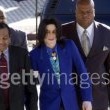 Michael Jackson arrives at the Santa Barbara County courthouse.