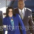 Michael Jackson arrives at the Santa Barbara County courthouse.