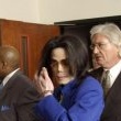 Michael Jackson arrives at the Santa Barbara County courthouse.