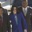 Michael Jackson arrives at the Santa Barbara County courthouse.