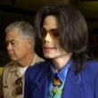 Michael Jackson arrives at the Santa Barbara County courthouse.