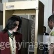 Michael Jackson arrives at the Santa Barbara County courthouse.