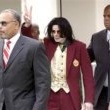 Michael Jackson arrives at the Santa Barbara County courthouse.