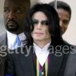 Michael Jackson arrives at the Santa Barbara County courthouse.