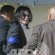 Michael Jackson arrives at the Santa Barbara County courthouse.