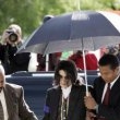 Michael Jackson arrives at the Santa Barbara County courthouse.