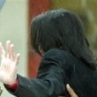 Michael Jackson arrives at the Santa Barbara County courthouse.