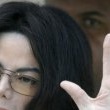Michael Jackson arrives at the Santa Barbara County courthouse.