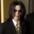 Michael Jackson arrives at the Santa Barbara County courthouse.