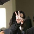 Michael Jackson arrives at the Santa Barbara County courthouse.