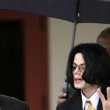 Michael Jackson arrives at the Santa Barbara County courthouse.