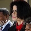 Michael Jackson arrives at the Santa Barbara County courthouse.