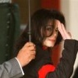 Michael Jackson arrives at the Santa Barbara County courthouse.