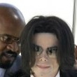 Michael Jackson arrives at the Santa Barbara County courthouse.