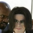 Michael Jackson arrives at the Santa Barbara County courthouse.