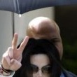 Michael Jackson arrives at the Santa Barbara County courthouse.