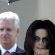 Michael Jackson arrives at the Santa Barbara County courthouse.
