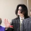 Michael Jackson arrives at the Santa Barbara County courthouse.