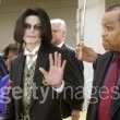 Michael Jackson arrives at the Santa Barbara County courthouse.