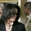 Michael Jackson arrives at the Santa Barbara County courthouse.