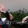 Michael Jackson arrives at the Santa Barbara County courthouse.