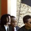 Michael Jackson arrives at the Santa Barbara County courthouse.