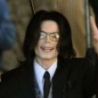 Michael Jackson arrives at the Santa Barbara County courthouse.
