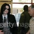 Michael Jackson arrives at the Santa Barbara County courthouse.