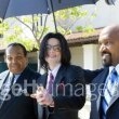 Michael Jackson arrives at the Santa Barbara County courthouse.