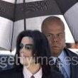 Michael Jackson arrives at the Santa Barbara County courthouse.