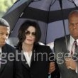 Michael Jackson arrives at the Santa Barbara County courthouse.