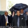 Michael Jackson arrives at the Santa Barbara County courthouse.
