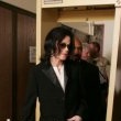 Michael Jackson arrives at the Santa Barbara County courthouse.