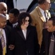 Michael Jackson arrives at the Santa Barbara County courthouse.