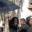 Michael Jackson arrives at the Santa Barbara County courthouse. Jury Selection.