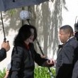Michael Jackson arrives at the Santa Barbara County courthouse. Jury Selection.