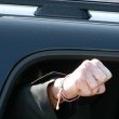 Michael Jackson arrives at the Santa Barbara County courthouse. Jury Selection.